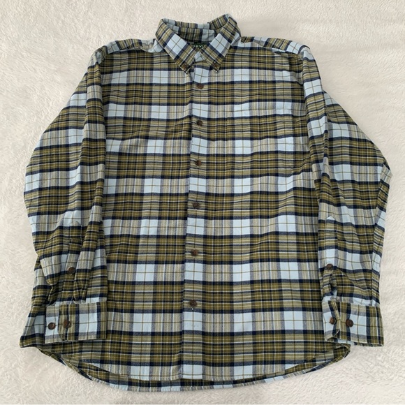 Orvis Other - Men’s XL ORVIS Classic Fit Luxury Flannel Light Blue Navy Green Plaid Cozy Shirt